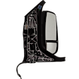 2015-2017 Ford Transit-350 - Driver and Passenger Side Towing Mirror, Power Adjust, Non-Heated, Manual Folding, Textured Black, No Signal Light, Without Memory Recall, No Puddle Light, No Auto-Dimming, No Blind Spot Feature