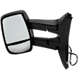 2015-2017 Ford Transit-350 - Driver and Passenger Side Towing Mirror, Power Adjust, Non-Heated, Manual Folding, Textured Black, No Signal Light, Without Memory Recall, No Puddle Light, No Auto-Dimming, No Blind Spot Feature