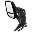 2015-2017 Ford Transit-350 - Driver and Passenger Side Towing Mirror, Power Adjust, Non-Heated, Manual Folding, Textured Black, No Signal Light, Without Memory Recall, No Puddle Light, No Auto-Dimming, No Blind Spot Feature