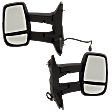 2015-2017 Ford Transit-350 - Driver and Passenger Side Towing Mirror, Power Adjust, Non-Heated, Manual Folding, Textured Black, No Signal Light, No Memory, No Puddle Light, No Auto-Dimming, No Blind Spot Feature