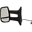 2015-2017 Ford Transit-350 - Driver and Passenger Side Towing Mirror, Power Adjust, Non-Heated, Manual Folding, Textured Black, No Signal Light, No Memory, No Puddle Light, No Auto-Dimming, No Blind Spot Feature