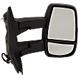 2015-2017 Ford Transit-350 - Driver and Passenger Side Towing Mirror, Power Adjust, Non-Heated, Manual Folding, Textured Black, No Signal Light, No Memory, No Puddle Light, No Auto-Dimming, No Blind Spot Feature