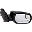 Driver and Passenger Side Mirror, Power Adjust, Heated, Manual Folding, Paintable, In-housing Signal Light, With Memory, With Puddle Light, No Auto-Dim, No Blind Spot Feature