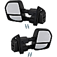 Driver and Passenger Side Towing Mirror, Upper - Power Adjust, Lower - Manual Adjust, Heated, Manual Folding, Textured Black, In-housing Signal Light, No Memory, No Puddle Light, No Auto-Dim