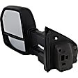 Driver and Passenger Side Towing Mirror, Upper - Power Adjust, Lower - Manual Adjust, Heated, Manual Folding, Textured Black, In-housing Signal Light, No Memory, No Puddle Light, No Auto-Dim