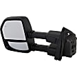 Driver and Passenger Side Towing Mirror, Upper - Power Adjust, Lower - Manual Adjust, Heated, Manual Folding, Textured Black, In-housing Signal Light, No Memory, No Puddle Light, No Auto-Dim