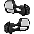Driver and Passenger Side Towing Mirror, Upper - Power Adjust, Lower - Manual Adjust, Heated, Manual Folding, Textured Black, In-housing Signal Light, No Memory, No Puddle Light, No Auto-Dim