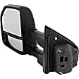 Driver and Passenger Side Towing Mirror, Upper - Power Adjust, Lower - Manual Adjust, Heated, Manual Folding, Textured Black, In-housing Signal Light, No Memory, No Puddle Light, No Auto-Dim