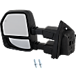 Driver and Passenger Side Towing Mirror, Upper - Power Adjust, Lower - Manual Adjust, Heated, Power Folding, Paintable, In-housing Signal Light, No Memory, With Puddle Light, No Auto-Dim