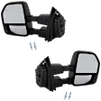 Driver and Passenger Side Towing Mirror, Upper - Power Adjust, Lower - Manual Adjust, Heated, Power Folding, Paintable, In-housing Signal Light, No Memory, With Puddle Light, No Auto-Dimming