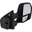 Driver and Passenger Side Towing Mirror, Upper - Power Adjust, Lower - Manual Adjust, Heated, Power Folding, Paintable, In-housing Signal Light, No Memory, With Puddle Light, No Auto-Dimming