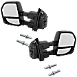 Driver and Passenger Side Towing Mirror, Upper - Power Adjust, Lower - Manual Adjust, Heated, Power Folding, Paintable, In-housing Signal Light, With Memory, With Puddle Light, No Auto-Dim