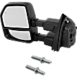 Driver and Passenger Side Towing Mirror, Upper - Power Adjust, Lower - Manual Adjust, Heated, Power Folding, Paintable, In-housing Signal Light, With Memory, With Puddle Light, No Auto-Dim