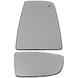 Passenger Side, Upper and Lower Mirror Glasses, Heated Upper Glass, Non-Heated Lower Glass, No Blind Spot Feature, with Backing Plate