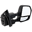 Driver and Passenger Side Towing Mirror, Power Adjust, Heated, Manual Folding, Textured Black, No Signal Light, No Memory, No Puddle Light, No Auto-Dim, With Blind Spot Detection in Glass