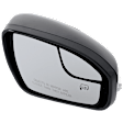 Driver and Passenger Side Mirror, Power Adjust, Heated, Manual Folding, Paintable, In-housing Signal Light, With Memory, With Puddle Light, No Auto-Dim, With Blind Spot Glass