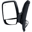 2024 Ford Transit-250 - Driver and Passenger Side Mirror, For Models With Low Roof, Power Adjust, Heated, Textured Black, Manual Folding, In-housing Signal Light, With Blind Spot Glass, No Memory, No Puddle Light, No Auto-Dimming