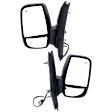 2024 Ford Transit-350 HD PTV - Driver and Passenger Side Mirror, For Models With Medium or High Roof, Power Adjust, Heated, Textured Black, Manual Folding, In-housing Signal Light, With Blind Spot Glass, No Memory, No Puddle Light, No Auto-Dimming