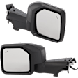 Driver and Passenger Side Mirror, Power Adjust, Heated, Manual Folding, Textured Black, No Signal Light, No Memory, No Puddle Light, No Auto-Dim, With Blind Spot Detection in Glass