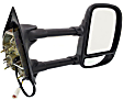 1999-2003 Ford F-250 Super Duty - Driver and Passenger Side Towing Mirror, Power Adjust, Non-Heated, Manual Folding, Textured Black, No Signal Light, No Memory, No Puddle Light, No Auto-Dimming, With Blind Spot Glass