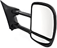 1999-2003 Ford F-250 Super Duty - Driver and Passenger Side Towing Mirror, Power Adjust, Non-Heated, Manual Folding, Textured Black, No Signal Light, No Memory, No Puddle Light, No Auto-Dimming, With Blind Spot Glass
