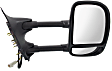 1999-2003 Ford F-250 Super Duty - Driver and Passenger Side Towing Mirror, Power Adjust, Non-Heated, Manual Folding, Textured Black, No Signal Light, No Memory, No Puddle Light, No Auto-Dimming, With Blind Spot Glass