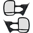 1999-2007 Ford F-250 Super Duty - Driver and Passenger Side Towing Mirrors, Manual Adjust, Manual Folding, Non-Heated, Textured Black, No Signal Light, No Memory, No Puddle Light, No Auto-Dimming