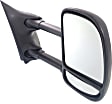 1999-2007 Ford F-250 Super Duty - Driver and Passenger Side Towing Mirrors, Manual Adjust, Manual Folding, Non-Heated, Textured Black, No Signal Light, No Memory, No Puddle Light, No Auto-Dimming