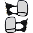 2003 Ford F-250 Super Duty XLT - Driver and Passenger Side Towing Mirror, Manual Adjust, Non-Heated, Textured Black, Manual Folding, No Signal Light, With Blind Spot Glass, Without Memory Recall, No Puddle Light, No Auto-Dimming