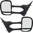 Driver and Passenger Side Towing Mirror, Manual Adjust, Non-Heated, Manual Folding, Textured Black, No Signal Light, No Memory, No Puddle Light, No Auto-Dim, No Blind Spot Feature