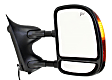 2001 Ford Excursion XLT - Driver and Passenger Side Towing Mirror, Power Adjust, Heated, Textured Black, Manual Folding, In-housing Signal Light, With Blind Spot Glass, No Memory, No Puddle Light, No Auto-Dimming