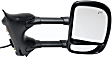 2001 Ford Excursion XLT - Driver and Passenger Side Towing Mirror, Power Adjust, Heated, Textured Black, Manual Folding, In-housing Signal Light, With Blind Spot Glass, No Memory, No Puddle Light, No Auto-Dimming