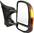 2001 Ford Excursion XLT - Driver and Passenger Side Towing Mirror, Power Adjust, Heated, Textured Black, Manual Folding, In-housing Signal Light, With Blind Spot Glass, No Memory, No Puddle Light, No Auto-Dimming
