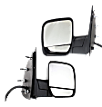 2008 Ford E-150 - Driver and Passenger Side Mirror, Power Adjust, Non-Heated, Textured Black, Manual Folding, No Signal Light, No Blind Spot Feature, No Memory, With Puddle Light, No Auto-Dimming
