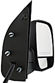 2008 Ford E-150 - Driver and Passenger Side Mirror, Power Adjust, Non-Heated, Textured Black, Manual Folding, No Signal Light, No Blind Spot Feature, No Memory, With Puddle Light, No Auto-Dimming