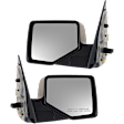 Driver and Passenger Side Non-Towing Mirrors, Power Adjust, Manual Folding, Non-Heated, With 1 Chrome and 1 Paintable Cap, No Signal Light, No Memory, With Puddle Light, No Auto-Dimming