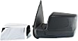 Driver and Passenger Side Non-Towing Mirrors, Power Adjust, Manual Folding, Non-Heated, With 1 Chrome and 1 Paintable Cap, No Signal Light, No Memory, With Puddle Light, No Auto-Dimming