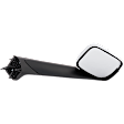 Driver and Passenger Side Hood Mirror, Manual Adjust, Heated, Chrome, No Signal Light Feature