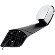 Driver and Passenger Side Hood Mirror, Manual Adjust, Heated, Chrome, No Signal Light Feature