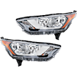 Driver and Passenger Side Halogen Headlight, With bulb(s), Clear & Amber Lens, CAPA Certified