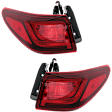 Driver and Passenger Side, Outer Halogen Tail Light, With bulb(s), Red Lens, CAPA Certified