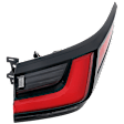 Driver and Passenger Side, Outer LED Tail Light, With bulb(s), Clear & Red Lens
