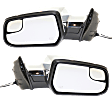 Driver and Passenger Side Mirror, Power Adjust, Heated, Manual Folding, Chrome, No Signal Light, With Memory, No Puddle Light, No Auto-Dim, With Blind Spot Glass