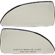 Driver and Passenger Side Mirror Glass, Non-Heated, No Blind Spot Feature, With backing plate, Includes (2) Mirror Glasses
