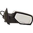 Driver and Passenger Side Mirror, Power Adjust, Heated, Power Folding, With 1 Chrome and 1 Paintable Cap, In-glass Signal Light, With Memory, With Puddle Light, No Auto-Dimming