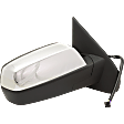 Driver and Passenger Side Mirror, Power Adjust, Heated, Power Folding, With 1 Chrome and 1 Paintable Cap, In-glass Signal Light, With Memory, With Puddle Light, No Auto-Dimming