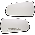 Driver and Passenger Side Mirror Glass, Non-Heated, No Blind Spot Feature, Backing Plate Included