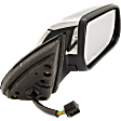 Driver and Passenger Side Mirror, Power Adjust, Heated, Manual Folding, Chrome, No Signal Light, With Memory, No Puddle Light, No Auto-Dim, With Blind Spot Detection in Glass