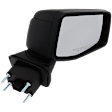 Driver and Passenger Side Mirrors, Power Adjust, Manual Folding, Heated, Textured Black, No Signal Light, Memory, Puddle Light, Auto-Dimming, and Blind Spot Feature, With (Temp Sensor, RH)