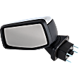 Driver and Passenger Side Mirror, Power Adjust, Heated, Manual Folding, Chrome, No Signal Light, Driver Side - No Memory; Passenger Side - With Memory, No Puddle Light, No Auto-Dim